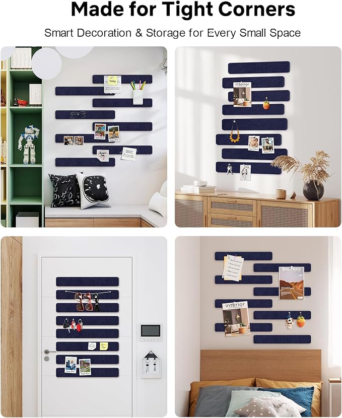 Small Cork Bulletin Board Tiles, Felt Wall Decor and Office Desk Accessories - Image 7