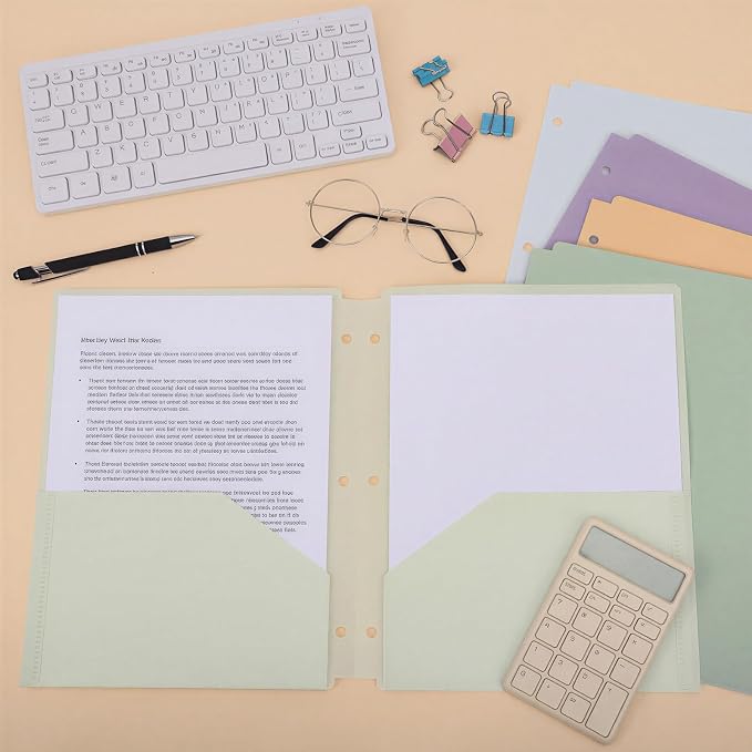 EOOUT 24pcs 3 Hole Punch Folders - Image 6