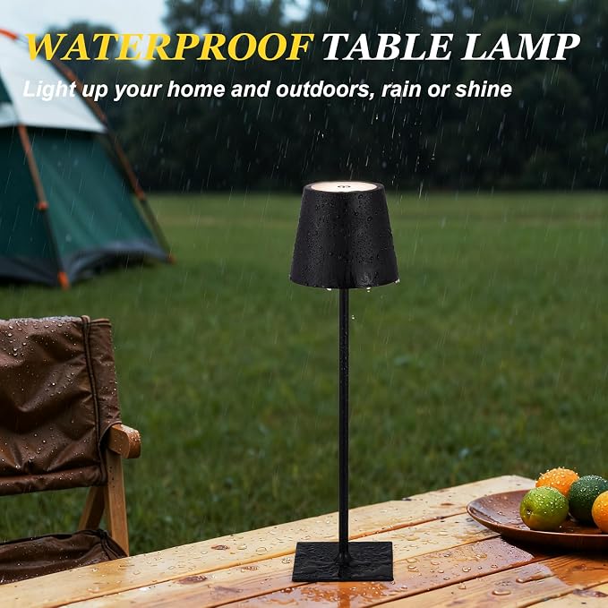 Kakanuo Cordless Rechargeable Table Lamp Black 5000mAh Battery Operated Lamps - Image 7