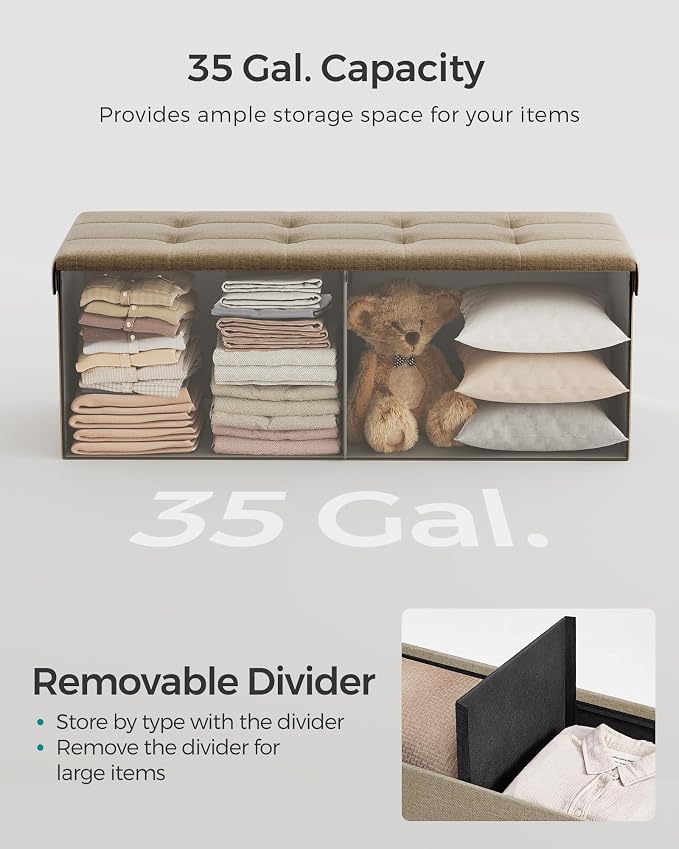 Folding Storage Ottoman Bench by SONGMICS - Image 5