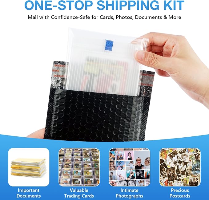 Fayoo Trading Card Shipping Supplies, 60 Bubble Mailers, 120 Protectors | - Image 7