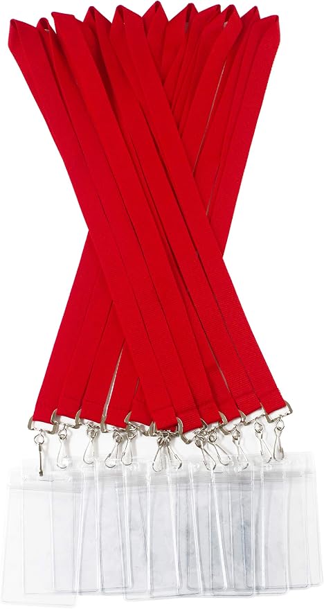 12 Pack Cruise Lanyard with Waterproof ID Card Holder, Colorful Solid Color by YOYOGO