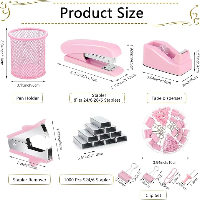 Office Supplies, Desk Accessories, Stapler and Tape Dispenser Set - Image 5