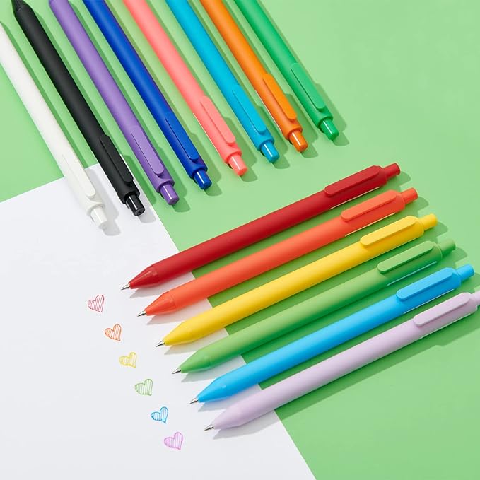 Kaco PURE Colored Gel Pens 0.5mm 20 Pieces Set Colorful Multi-color Ink Fine Point Comfort Grip Quick Drying Pens for Journaling Note Taking-DeskLoop Office