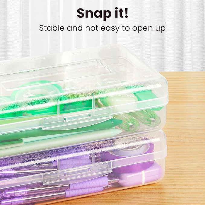 Sooez 6 Pack Pencil Box, Hard Pencil Boxes - Image 4