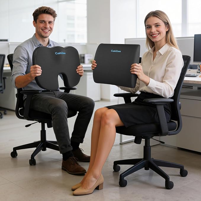 CushZone Seat Cushion, Lumbar Support Pillow - Image 4