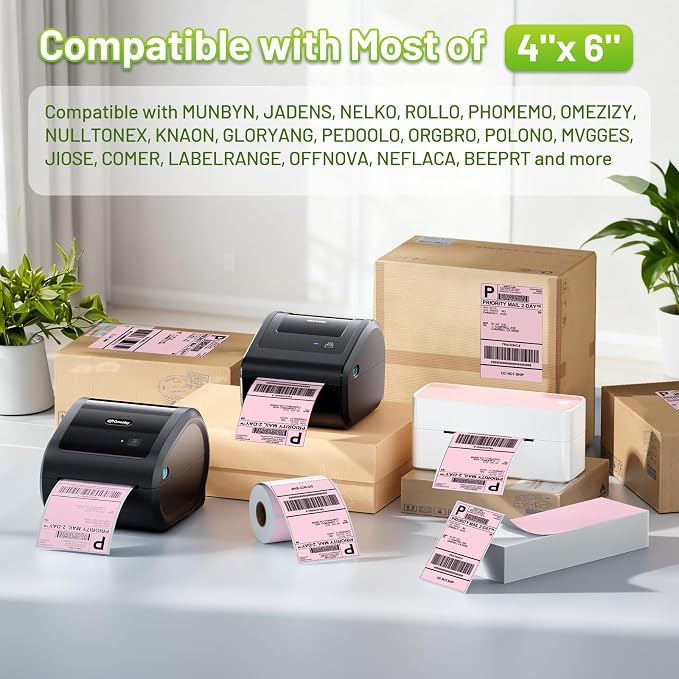 4x6 Thermal Labels, Shipping Address Label | Pink Labels Compatible - Image 5