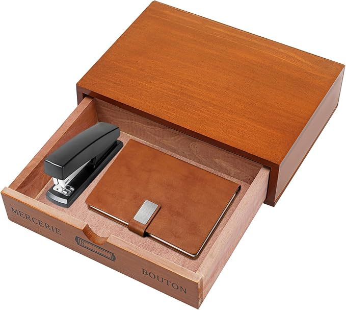 Desktop Storage Box, Desk Organizer Drawer, Office Supplies Countertop Drawer by Weglae
