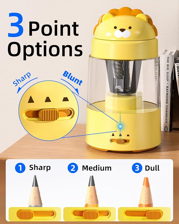 ZMOL Electric Pencil Sharpeners, Lion Pencil Sharpener - Image 3