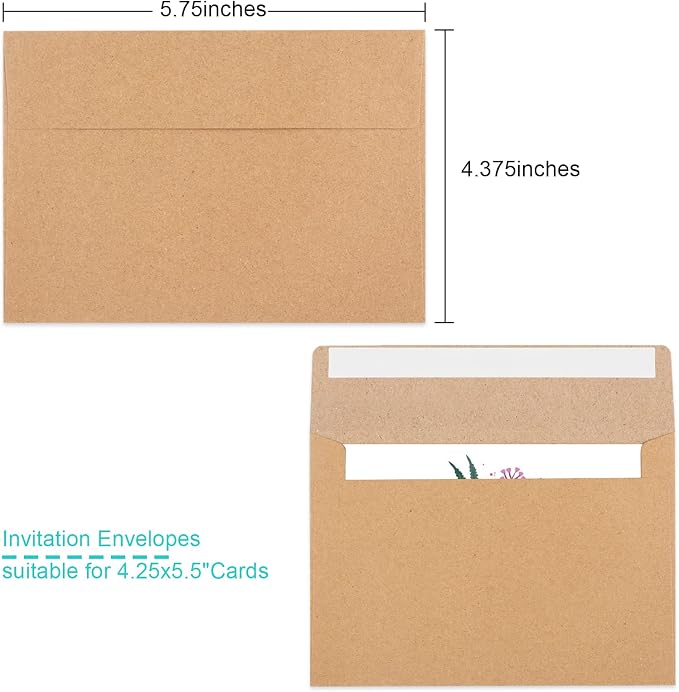 70 Packs A2 Invitation Envelopes, Envelopes - Image 2