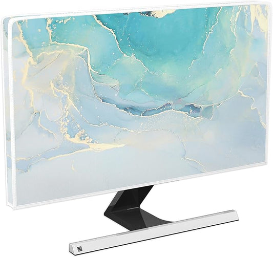 Baocicco Blue Green Marble TV Display Screen Cover 45, 48 Inch Creative by Baocicco
