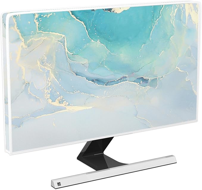 Baocicco Blue Green Marble TV Display Screen Cover 65 Inch Creative Anti-Static by Baocicco