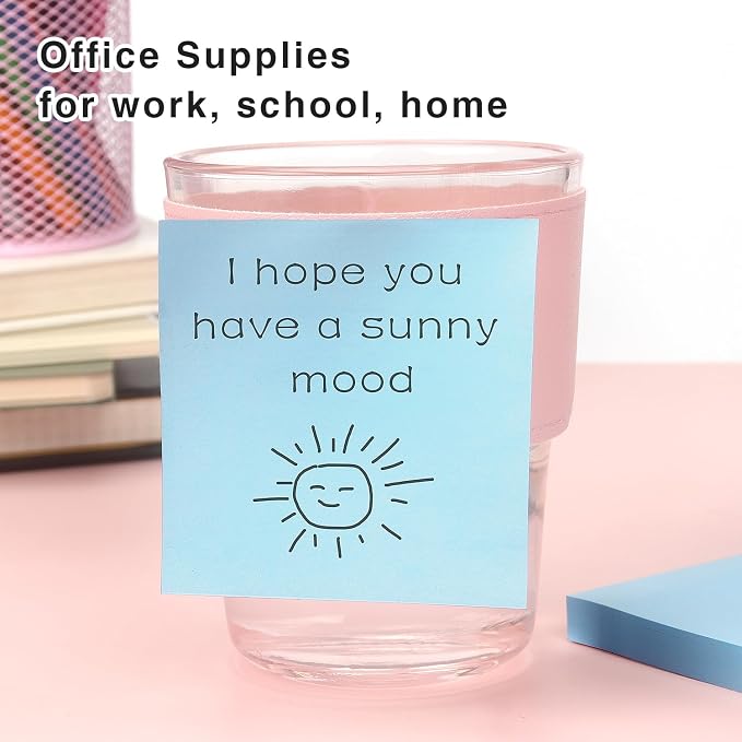 Sticky Notes 3x3 Self-Stick Notes Bright Colors Sticky Notes 4 Pads 100 - Image 6