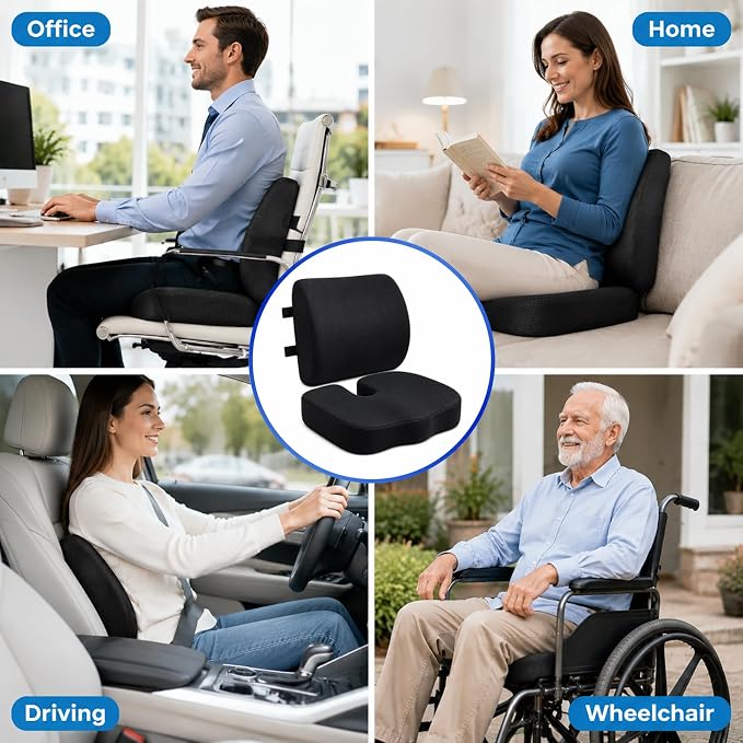 Ergonomic Seat Cushion & Lumbar Support Pillow - Image 7