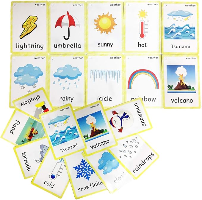 SANTSUN 24 Pcs Weather Flashcards Set - Image 7
