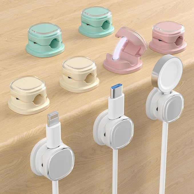 Magnetic Cable Clips, Adjustable Cord Holder Management, Adhesive Wire Keeper by COOCAT