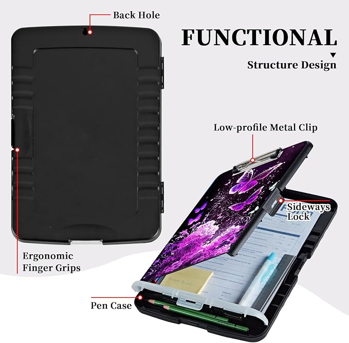 Clipboard with Storage, Heavy Duty Plastic Nursing Clip Board Foldable - Image 5