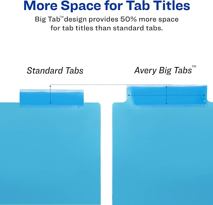 Avery Big Tab Insertable Plastic 2 Pocket Dividers - Image 4