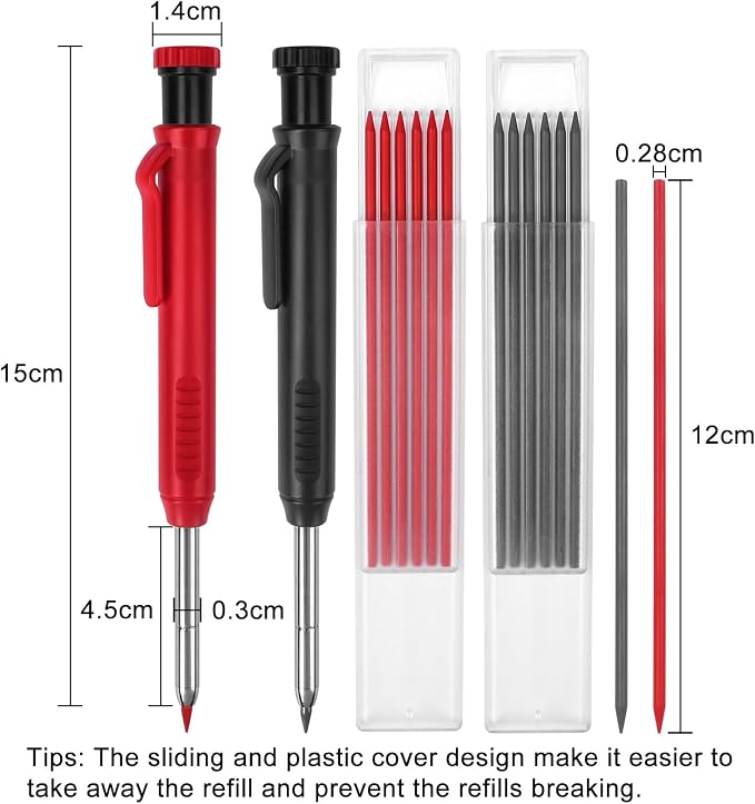 2 Pack Carpenter Pencils Mechanical Pencils - Image 8