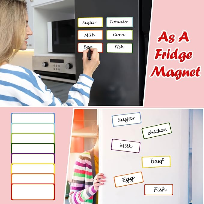 Yexiya 480 Pcs Magnetic Dry Erase Labels, Reusable Blank Strips - Image 4