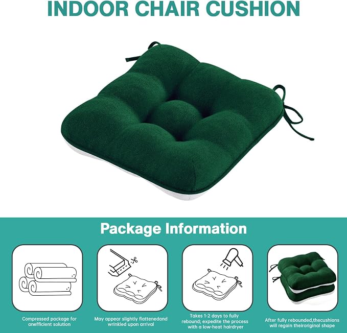 BETU Chair Cushions for Dining Chairs Set of 6, 3.5" Thick Kitchen Table Chair - Image 9