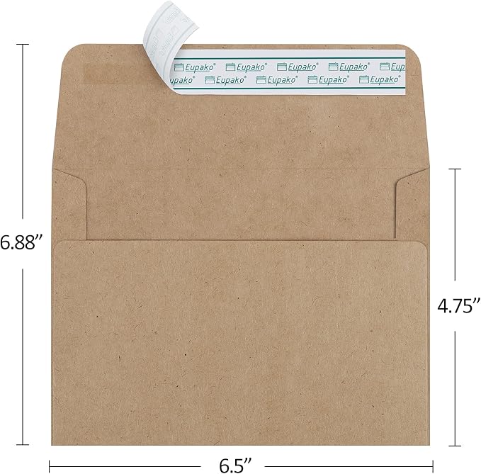 Eupako A6 Brown Envelopes 4x6, 100 Pack Self Seal Envelopes - Image 2