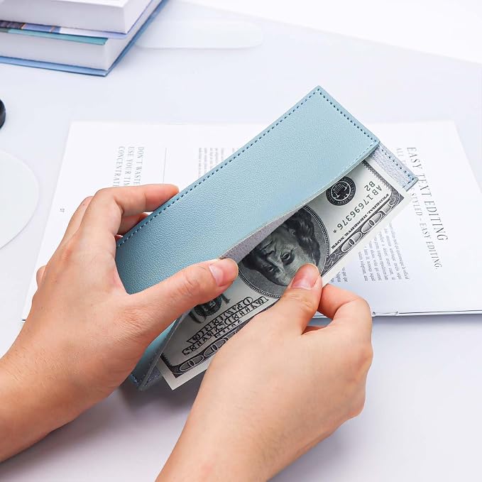 Cash Envelopes PU Leather Budget Envelope Credit Card Holder Reusable Money Clip - Image 3