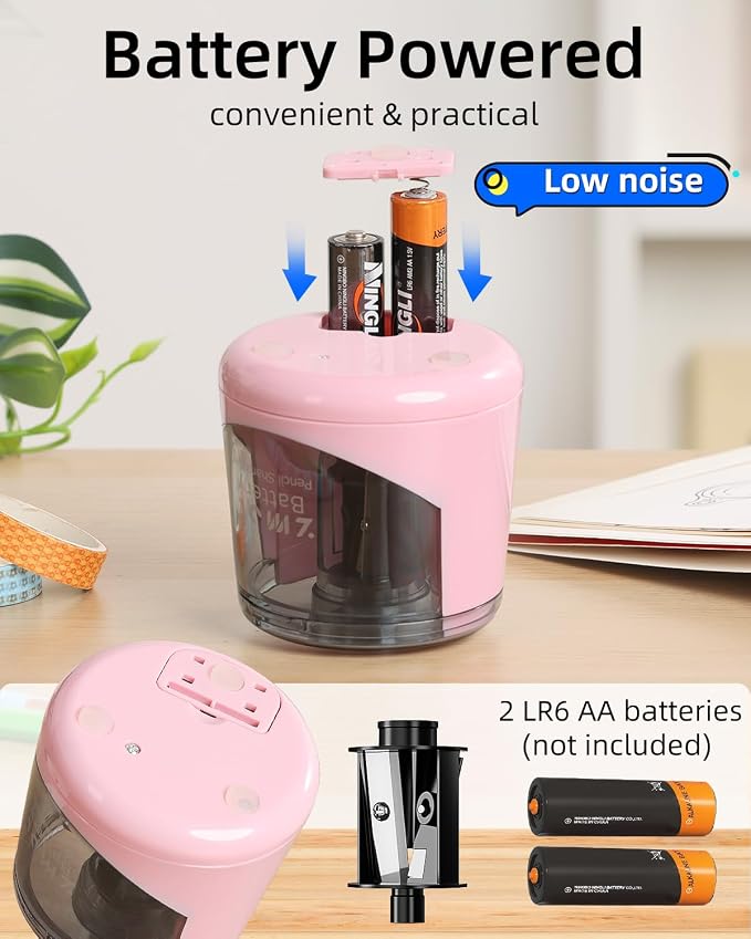 ZMOL Battery Powered Electric Pencil Sharpener, Small Battery Operated Pencil - Image 2
