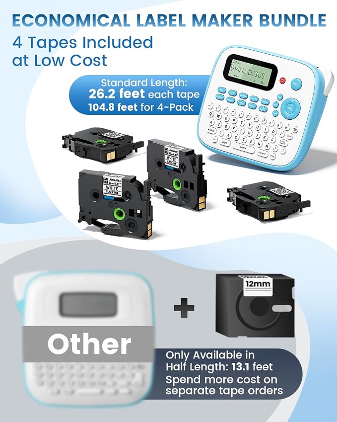 Vixic Label Maker Machine with Tape, Label Maker Waterproof-Labels, Portable - Image 4