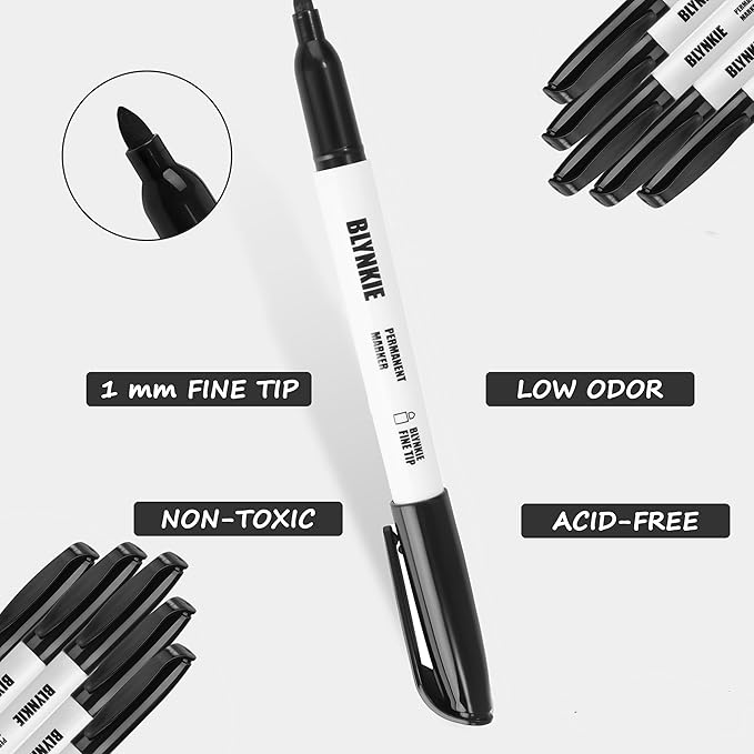 Permanent Markers Bulk Fine Tip 82 Pack, Waterproof Markers, Premium Smear Proof Pens, Quick Drying, Office Supplies for School, Office, Home-DeskLoop Office