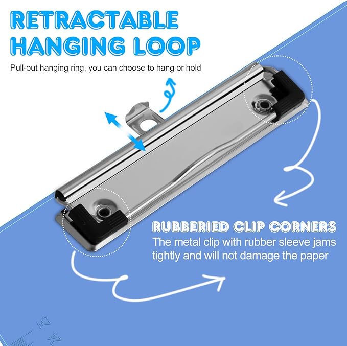 Clipboards, HERKKA 15 Pack Upgrade Plastic Clipboards Low Profile Clip Standard - Image 3