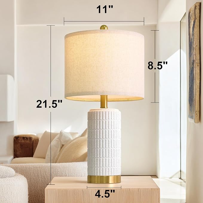 PoKat 21.5'' Stone-Like Bedside Table Lamps Set of 2 - Image 7