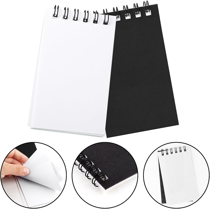 Hooqict 10 Pack Pocket Notebook 3x5 Small Spiral Notepads Black Mini Notebooks - Image 7