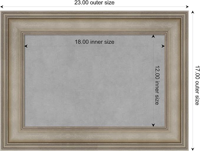 Amanti Art Silver Framed Magnetic Board 17x23 Small Vision Board - Image 3