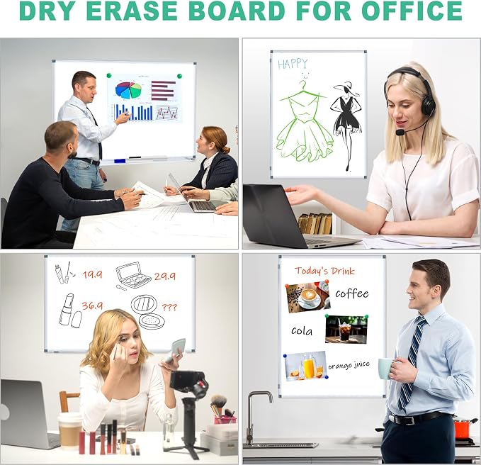 H-Qprobd 4' x 3' Whiteboard Dry Erase White Board - Image 6