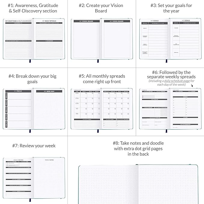 Clever Fox Daily Planner – Undated Planning Notebook with Hourly Schedule & To-Do List – Personal Day Task & Work Organizer, 6 Months (Emerald)-DeskLoop Office
