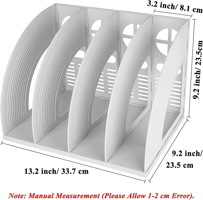 SAYEEC Sturdy Maganize Holder Desktop File Holder Organizer Plastic 4 Section - Image 2