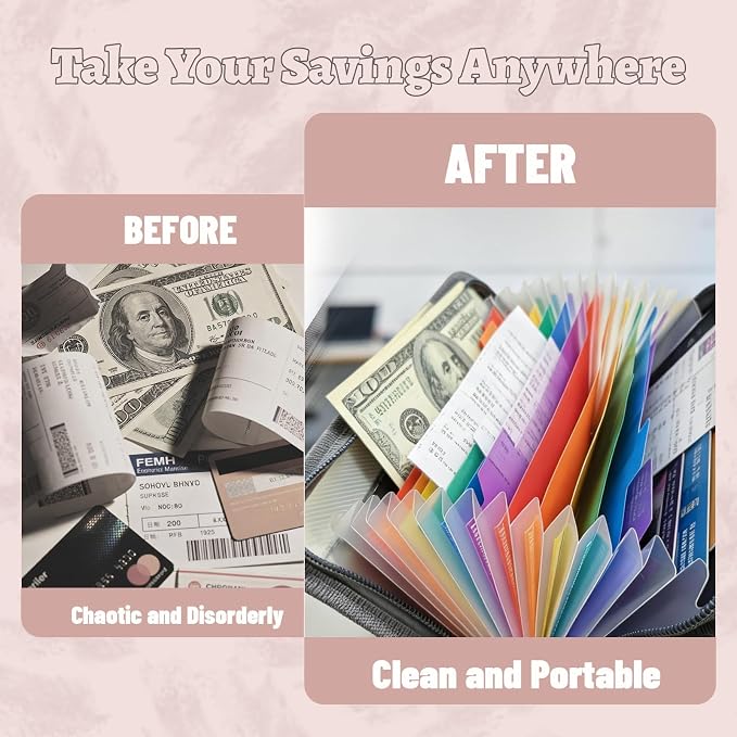 Portable Receipt Organizer & Coupon Holder, 12 Pockets Accordion Expanding File - Image 5