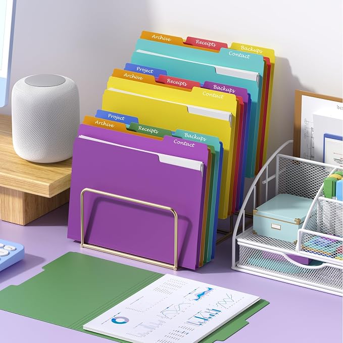 File Folders, 21 Pack Manilla Folders 8.5x11, 1/3 Cut Tabs Manila Folders - Image 5