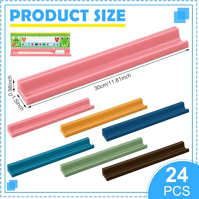 Jetec 24 Pcs Classroom Desk Name Plates Holder Index Cards Storage Classroom - Image 2