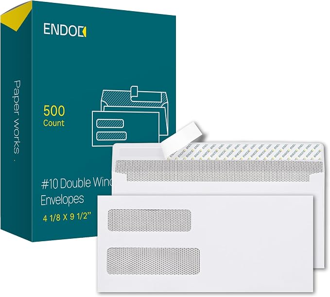 #10 Double Window Envelopes Self Seal by EnDoc