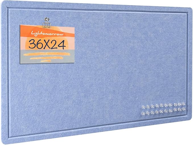 Lightomorrow Bulletin Board, 36 x 24 inches Felt Board by Lightomorrow