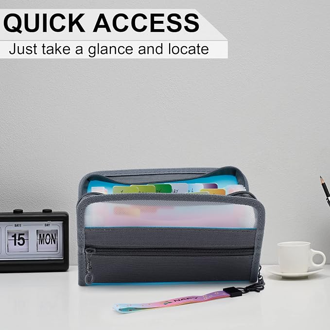 NAFY Small Accordian File Organizer, A6 Size 13 Pockets Coupon Receipt Holder - Image 4
