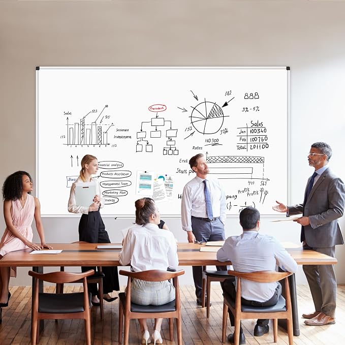 XBoard Magnetic Dry Erase Board 96 x 48 Inches Wall-Mounted, Aluminum Frame - Image 2