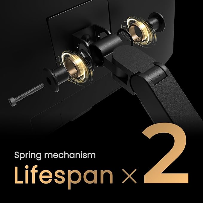 BenQ BDH01 Dual Monitor Arm -Gas Spring Monitor Stand for 2 Screens Up to 35'' & 44lbs, Heavy Duty, Quick Installation, No Sagging, Top Clamp and Grommet Base, Reinforcement Plate, VESA 75x75 &100x100-DeskLoop Office