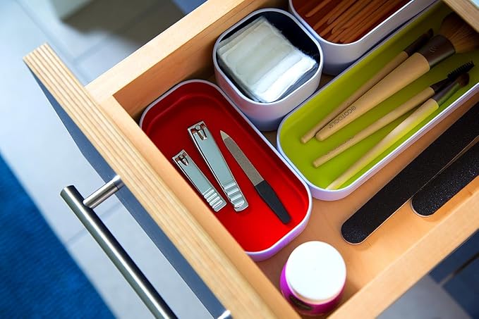 Three by Three Seattle 5 Piece Shallow Metal Organizer Tray Set - Image 3