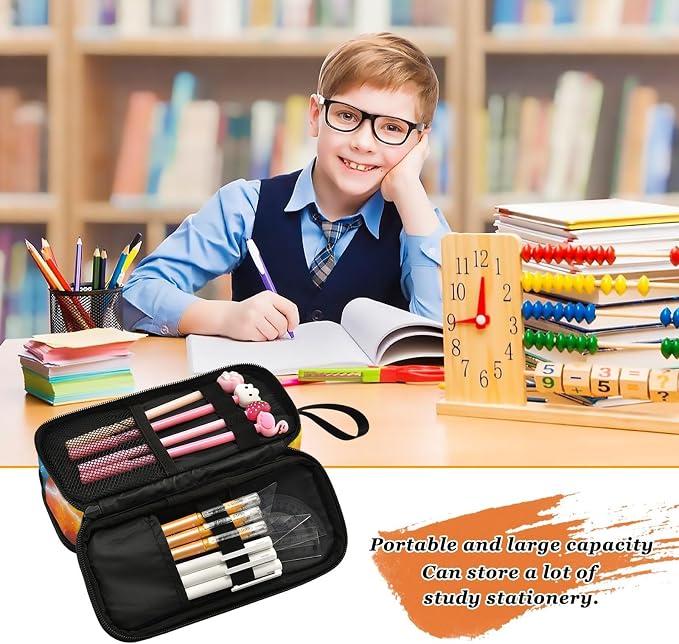 DVGMBXY Football Water and Fire Pencil Case Box - Image 6