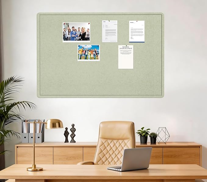 Large Bulletin Board, 48 X 36 inches Felt Board Notice Pin Board, Self-Adhesive - Image 2