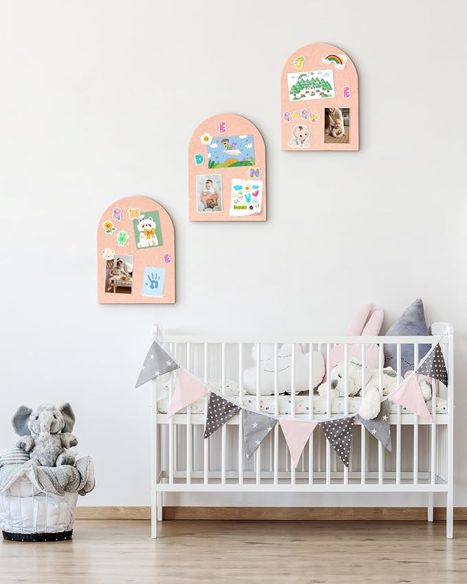 Arched Felt Bulletin Board, Small Cork Board Alternative - Image 4