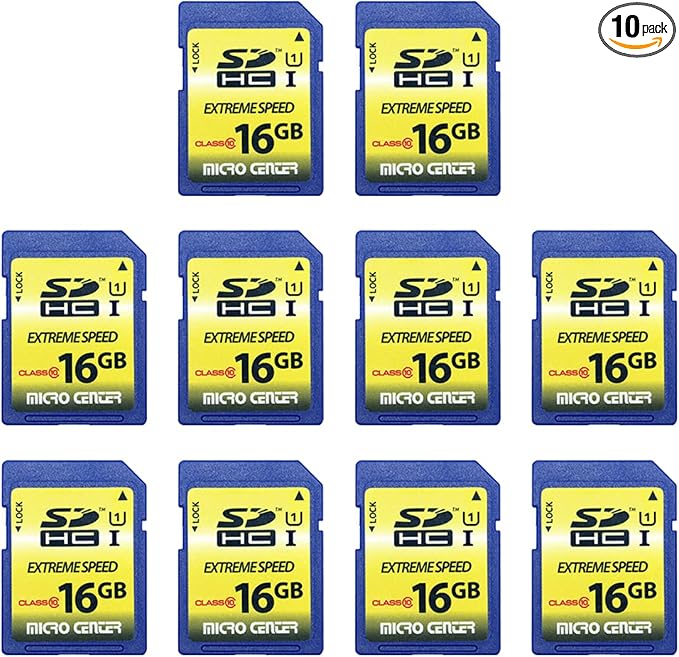 INLAND 16GB Class 10 SDHC Flash Memory Card 10 Pack Standard Full Size SD Card by INLAND